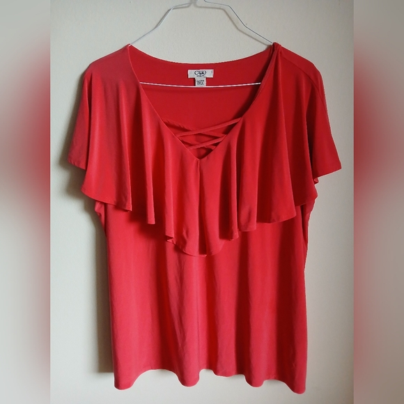 Cato Tops - Cato Woman Ruffle Sleeveless Top Size 22/24W